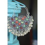Oxidized Silver Afghani Tribal Dangler Hook Chandbali