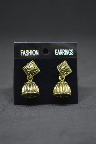 Goldtone Square Stud Small Jhumka