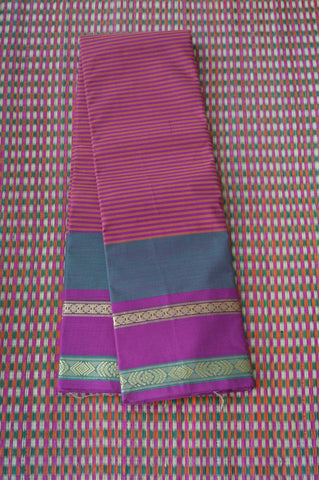 Double Border Pink Chettinad Cotton Saree