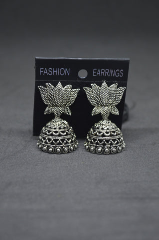 Lotus Stud Cutwork Jhumka