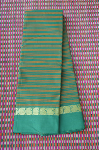 Green Orange Manga Border Chettinad Cotton Saree