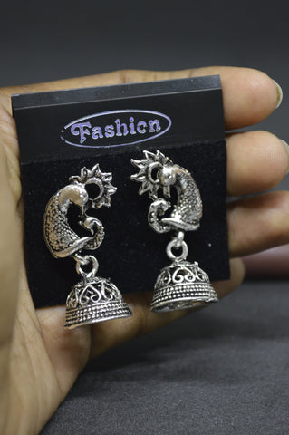Modern Peacock Stud Jhumka