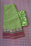 Light Olive Green with Mango Tower motifs and brick red border