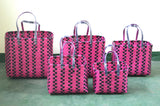 Blacky Pink Plastic Basket Set of 5 Without Lid