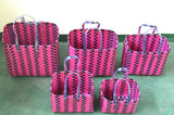 Blacky Pink Plastic Basket Set of 5 Without Lid