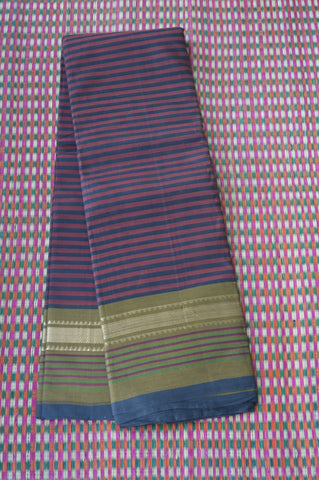 Black Maroon Fancy Border Cotton Saree