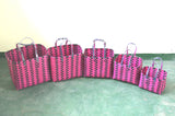 Blacky Pink Plastic Basket Set of 5 Without Lid