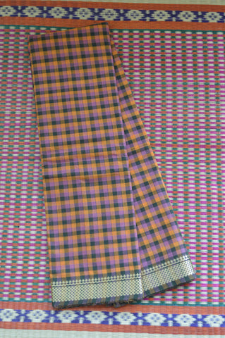 Orange Brown Kandangi Saree