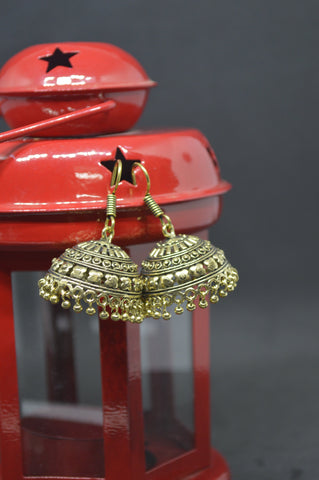 Goldtone Umbrella Jhumka Drop Earring