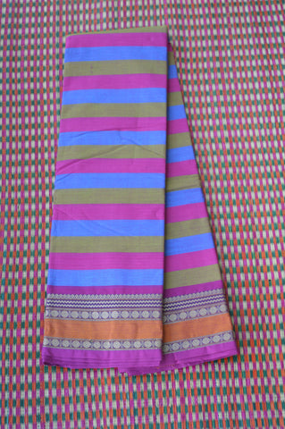 Multicolour Lines Chettinad Cotton Saree