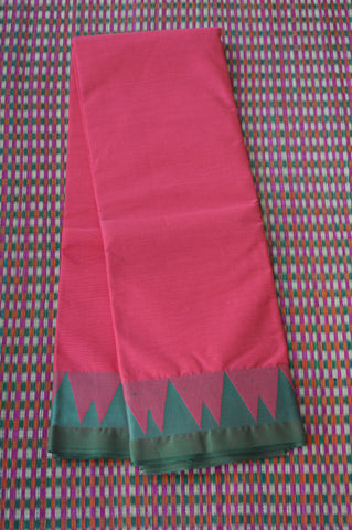 Pink Tower Border Cotton Saree
