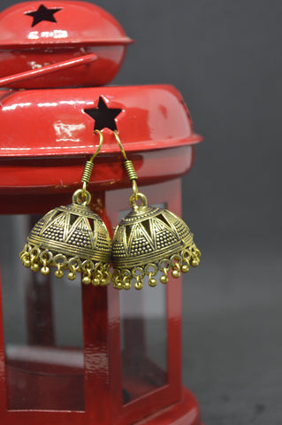 Goldtone Cutwork Jhumka Drop Earring