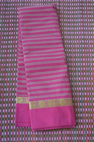 Pink Stripes Chettinad Cotton Saree