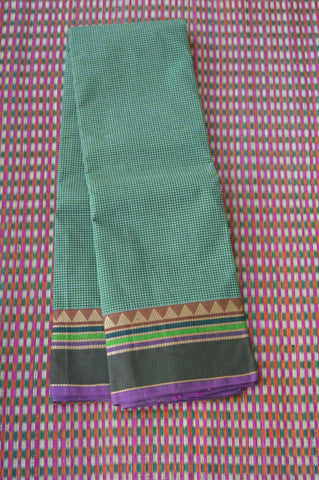 Green Korvai  Chettinad Cotton Saree