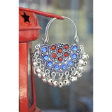 Oxidized Silver Afghani Tribal Dangler Hook Chandbali