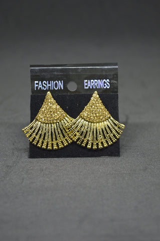 Goldtone Triangular Stonework Stud
