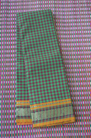 Green Brown Kandangi Chettinad Cotton Saree