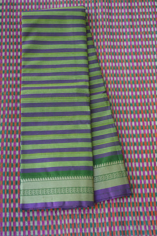 Big Stripes Green and Jamun Cotton Saree