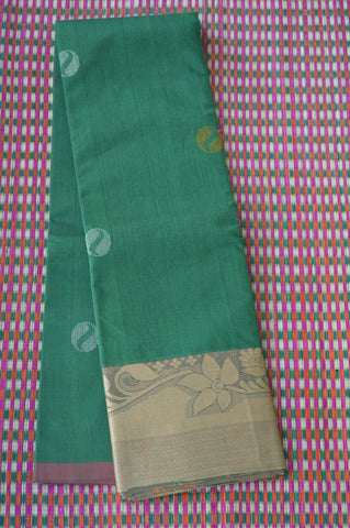 Big Poo Border Green Chettinad Cotton Saree