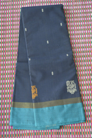 Black Full Body Butta Chettinad Cotton Saree