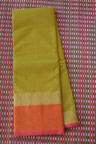 Green Orangish Manga Border Saree