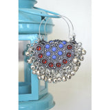 Oxidized Silver Afghani Tribal Dangler Hook Chandbali