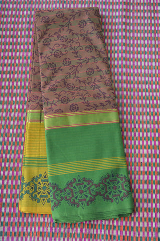 Block Print Big Ganga Jamuna Border Saree