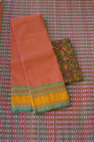 Orangish Stripes Handwoven Cotton Saree
