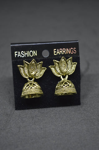 Golden Kutty Lotus Jhumka