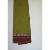 Light Olive Green with Mango Tower motifs and brick red border