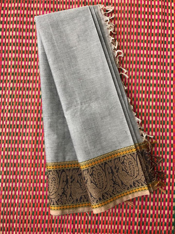 Hi Quality Handloom Grey Cotton Saree