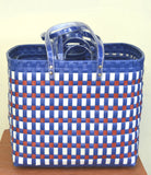 Blue White Kattam Plastic Basket Set of 6 Without Lid