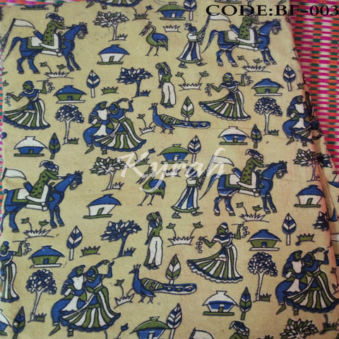 Horse Pattern Kalamkari Cotton