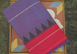 Purple Pink Tower Border Cotton Saree