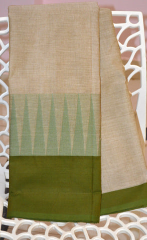 Light Shaded Cotton Saree with Long Tower Border