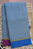 Sky Blue Handwoven Cotton Saree