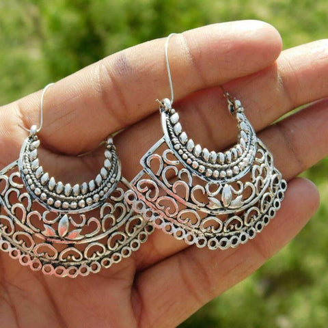 Intricate Patterened Hoop Earring