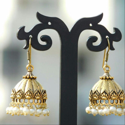 Simple White Bead Drop Earring