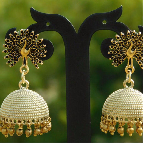 Gold Tone Peacock Jhumka