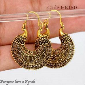 Bali Style Golden Tone Hoop Earring