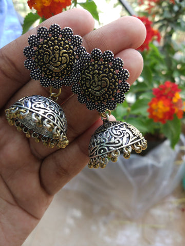 Dual Tone Lord Ganesha Jhumka