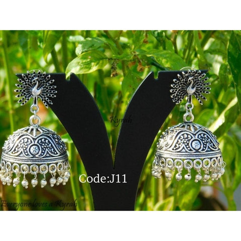 Peacock Studded Jhumka