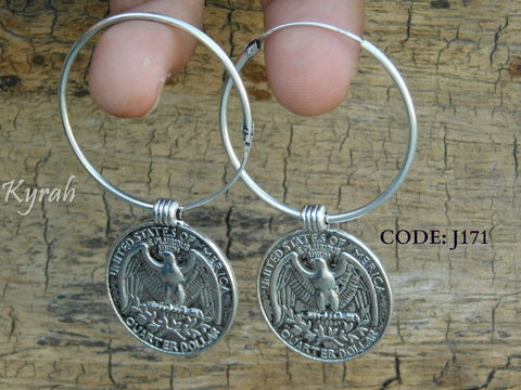 Coin Shapped Hoop Earring