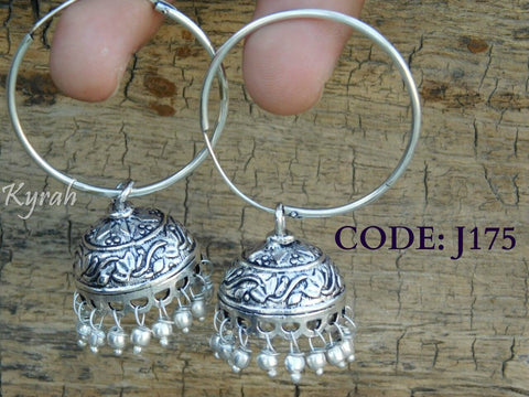 Floral Veins Jhumka Hoop Earring