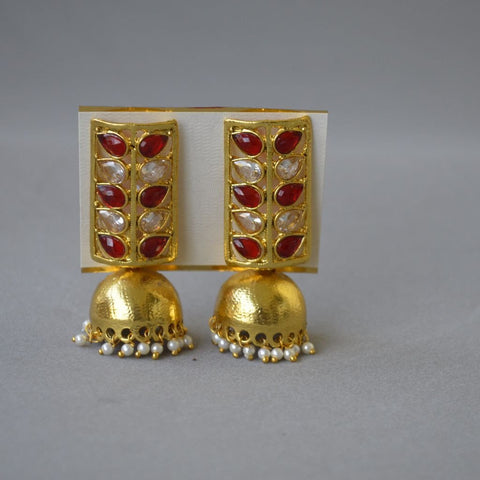 Long Stone Pearl Jhumka