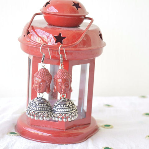 Red Buddha Face Jhumka Drop Earring