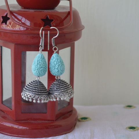 Blue Cone Jhumka Drop Earring