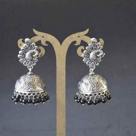 Black Bead Beauty Jhumka
