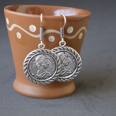 Elizabath Coin Drop Earring