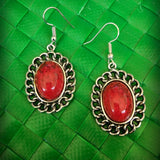 Oval Chain Design Drop Earring